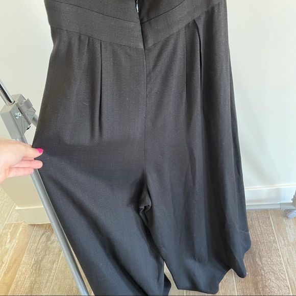 Brandon Maxwell Black Strapless Wide Leg Jumpsuit Gown Satin Trimmed Crepe - Picture 13 of 15